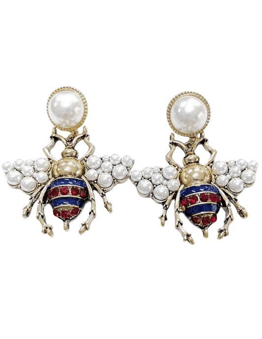Fleur de Camélia - Fleur de Camélia Bee Pearl Wing Drop Dangle Earring - Buy Online