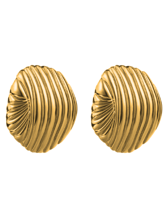 Fleur de Camélia - Fleur de Camélia Oversized Shell Stud Earrings - Buy Online