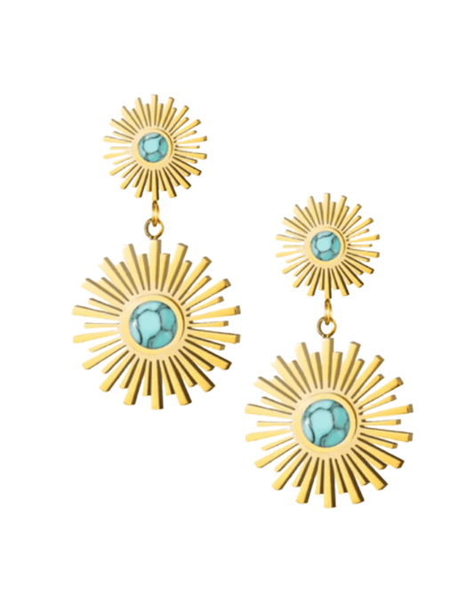 Austin Blaze - Austin Blaze Turquoise Sun Drop Dangles - Buy Online