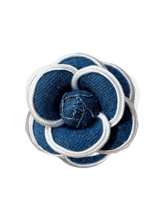 Fleur de Camélia - Fleur de Camélia Denim Camellia Brooch - Buy Online