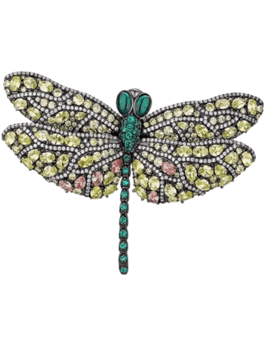 Fleur de Camélia - Fleur de Camélia Embellished Dragonfly Brooch - Buy Online