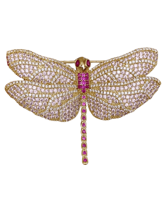 Fleur de Camélia - Fleur de Camélia Embellished Dragonfly Brooch - Buy Online