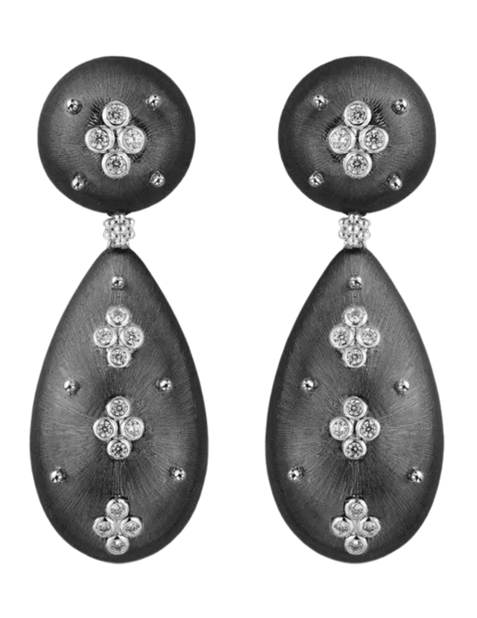 Fleur de Camélia - Fleur de Camélia Embellished Textured Dangle Earrings - Buy Online