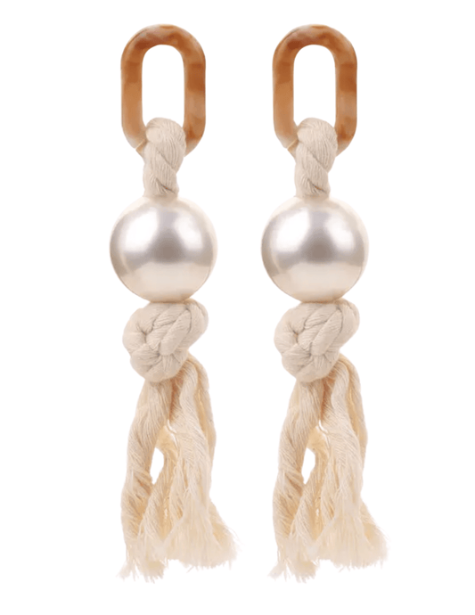 St. Barths La Robe - St.Barths La Robe Callie Pearl Rope Earrings - Buy Online