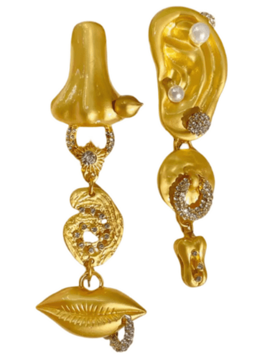 Fleur de Camélia - Fleur de Camélia Abstract Facial Features Earrings - Buy Online