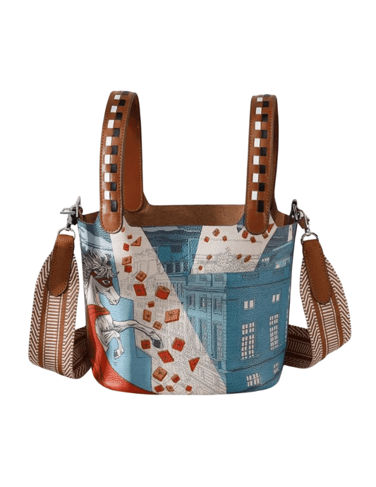 Austin Blaze - Austin Blaze Painted Leather Basket Bag - Buy Online