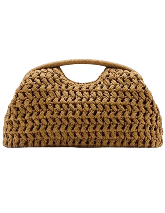 St. Barths La Robe Allison Straw Pouch Clutch in Natural