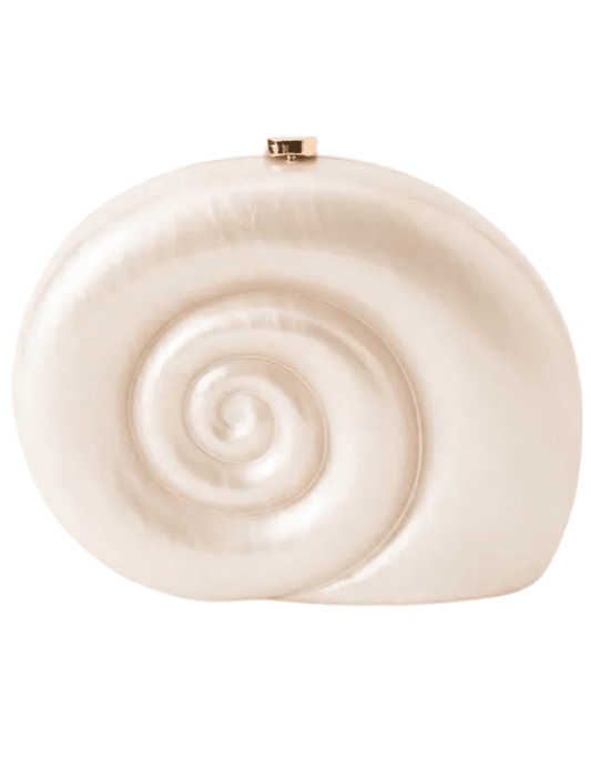 St. Barths La Robe Crissy Shell Clutch in ivory