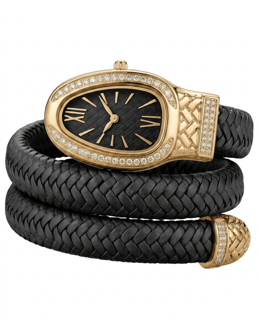 St. Barths La Robe Lucille Serpent Wrap Watch in Black