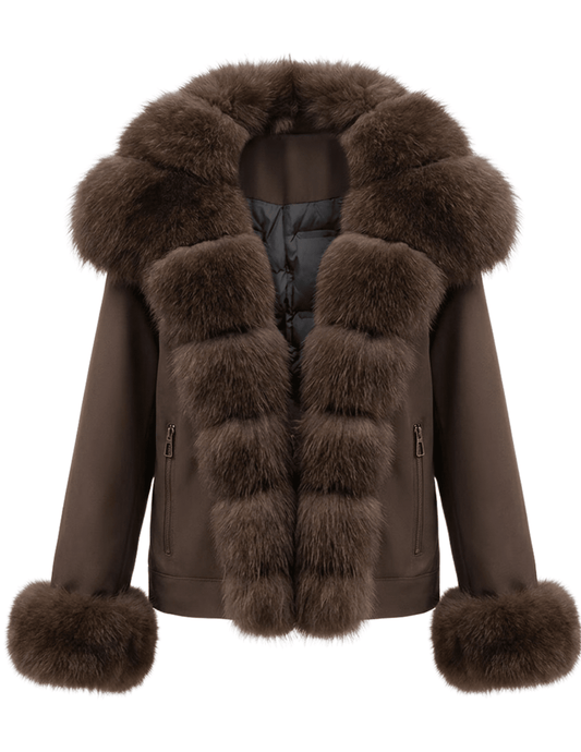 Steven Dann Valerie Fox Collar Down Jacket Coffee