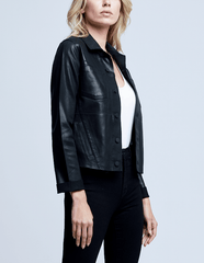 L'Agence - L'Agence Janelle Slim Raw Coated Jacket - Buy Online
