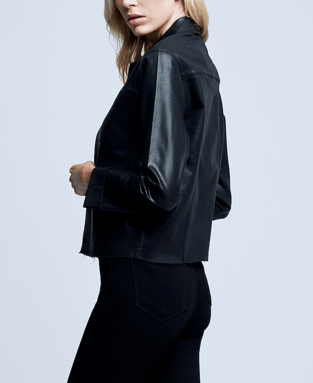 L'Agence - L'Agence Janelle Slim Raw Coated Jacket - Buy Online