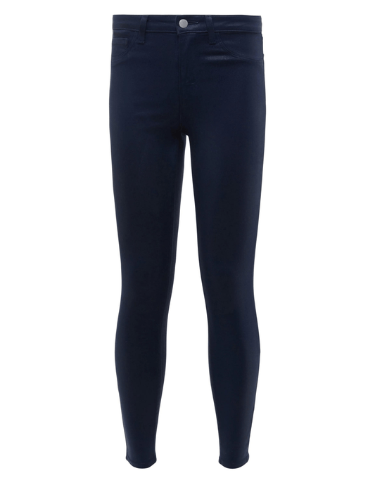 L'Agence Margot High Rise Coated Jean In Navy Coated