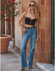 L'Agence - L'AGENCE Sophia Chain Bralette in Black - Buy Online