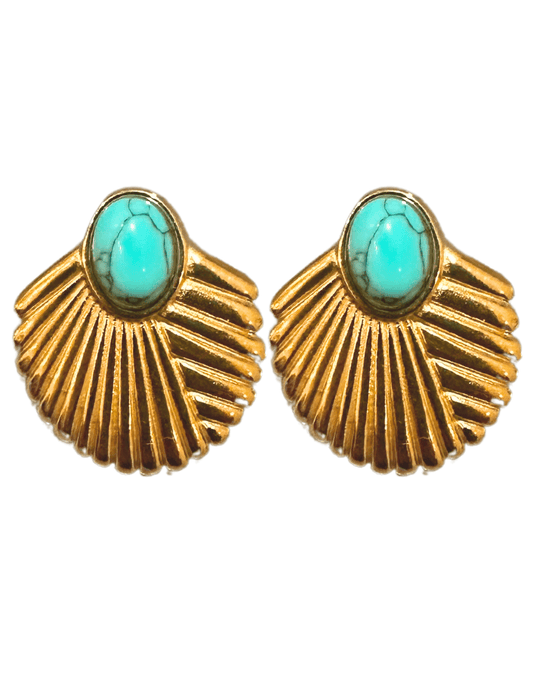 Austin Blaze Turquoise Burst Stud Earring