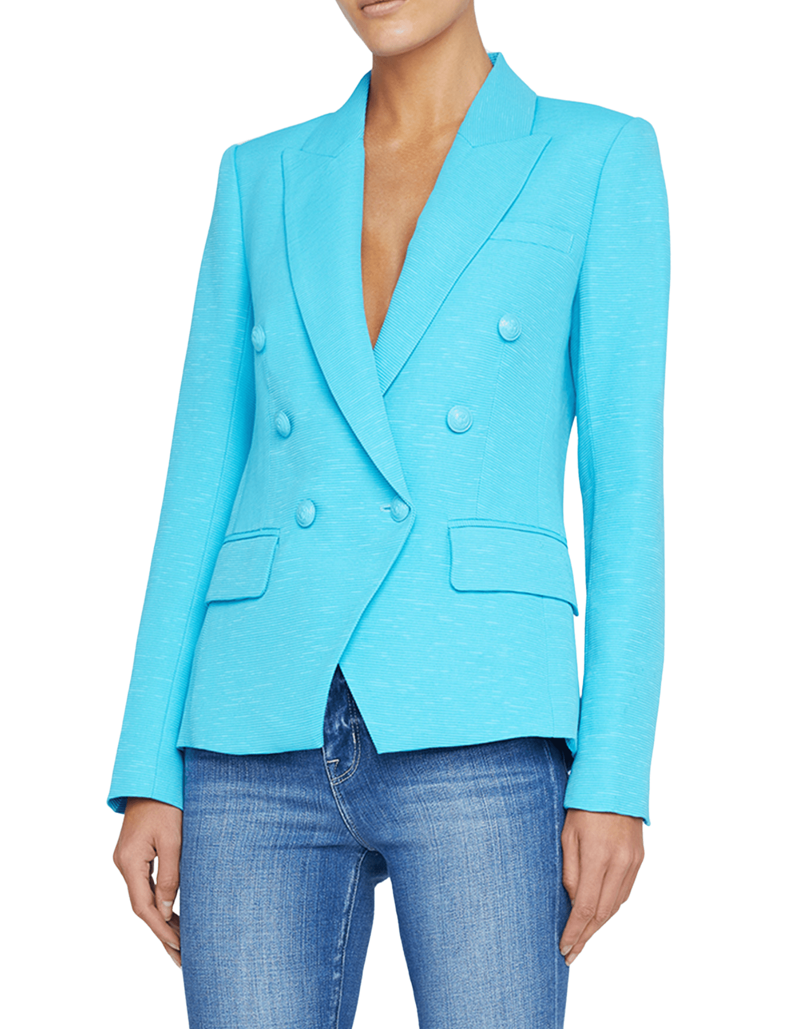 L'Agence Kenzie Textured Double-Breasted Blazer – Steven Dann