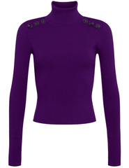 PRE-ORDER-L'Agence Reeves Shoulder Pad Button Detail Turtleneck