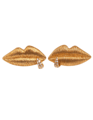 Fleur de Camélia Pierced Mouth Statement Earrings