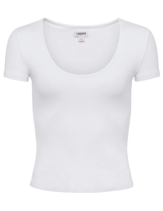 L'Agence Brynlee Short Sleeve Scoop Neck Tee