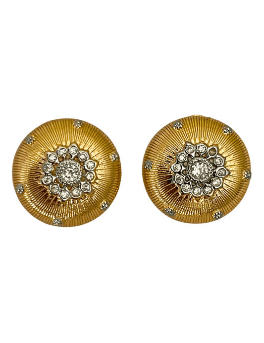 Fleur de Camélia Embellished Textured Stud Earrings