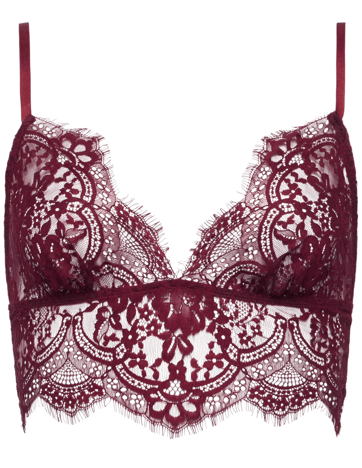 L'Agence - PRE-ORDER-L'AGENCE Aislin Lace Bralette Top in Dark Port - Buy Online