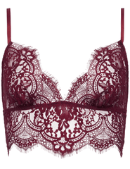 L'Agence - PRE-ORDER-L'AGENCE Aislin Lace Bralette Top in Dark Port - Buy Online