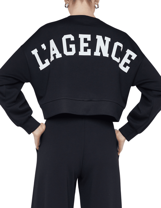 PRE-ORDER-L'Agence Luvia Cropped Crew Neck Sweatshirt