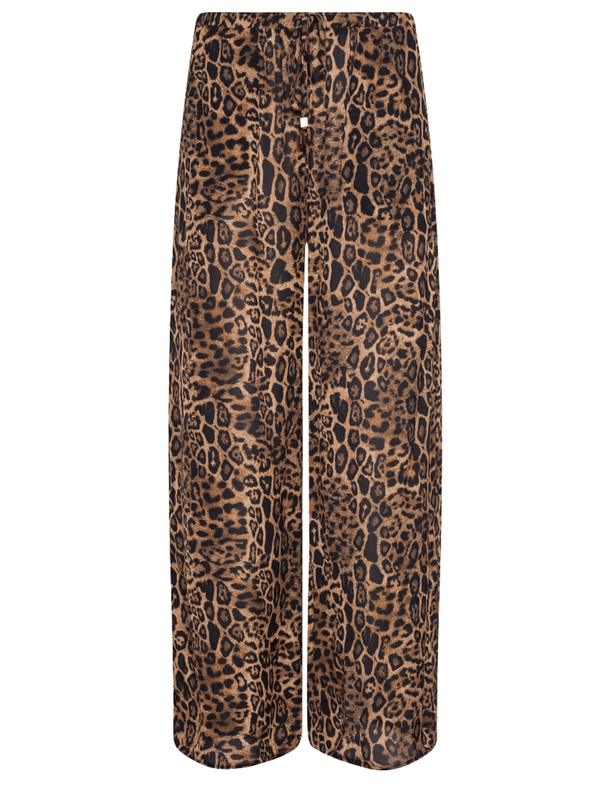 PRE-ORDER-L'Agence Geraldine Cover-Up Beach Pant in Brown Multi Patch Leopard