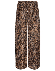 PRE-ORDER-L'Agence Geraldine Cover-Up Beach Pant in Brown Multi Patch Leopard