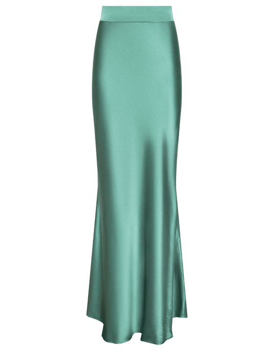 L'Agence - L'AGENCE Ryker Silk Maxi Skirt in Malachite Green - Buy Online