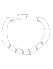 Austin Blaze Double Chain Crystal Choker Necklace