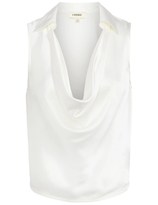 L'Agence Colter Cowl Neck Sleeveless Blouse