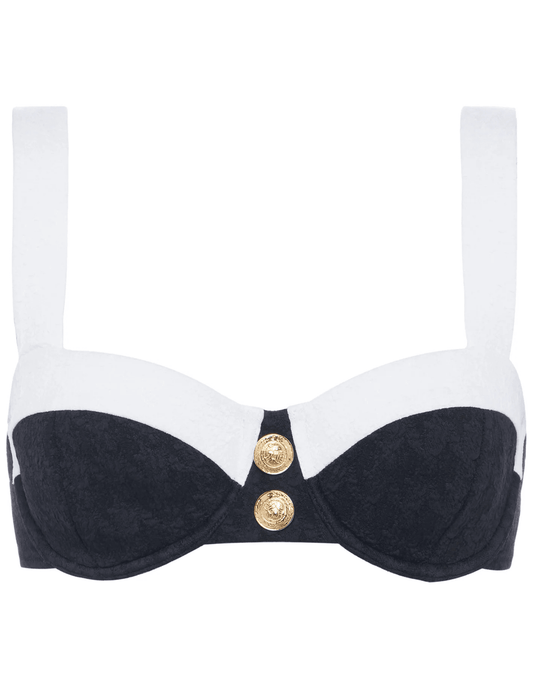 L'Agence Alexandria Color-Block Balconette Bikini Top