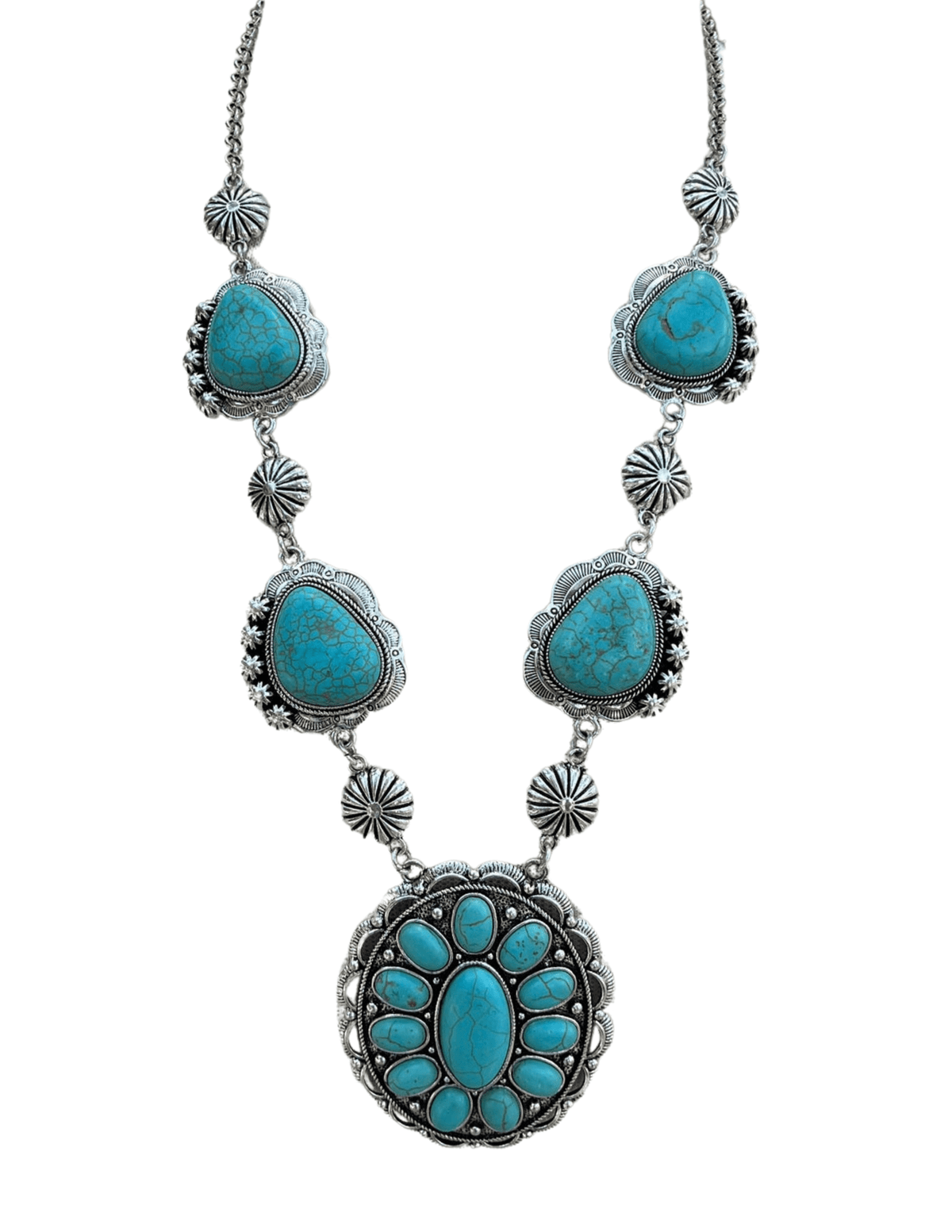 Austin Blaze Turquoise Concho Statement Necklace