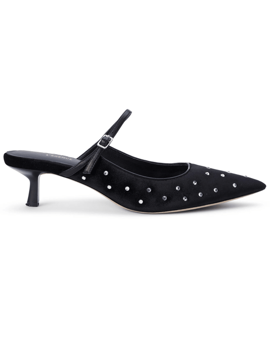 L'Agence Edith Embellished Velvet Mule Pump