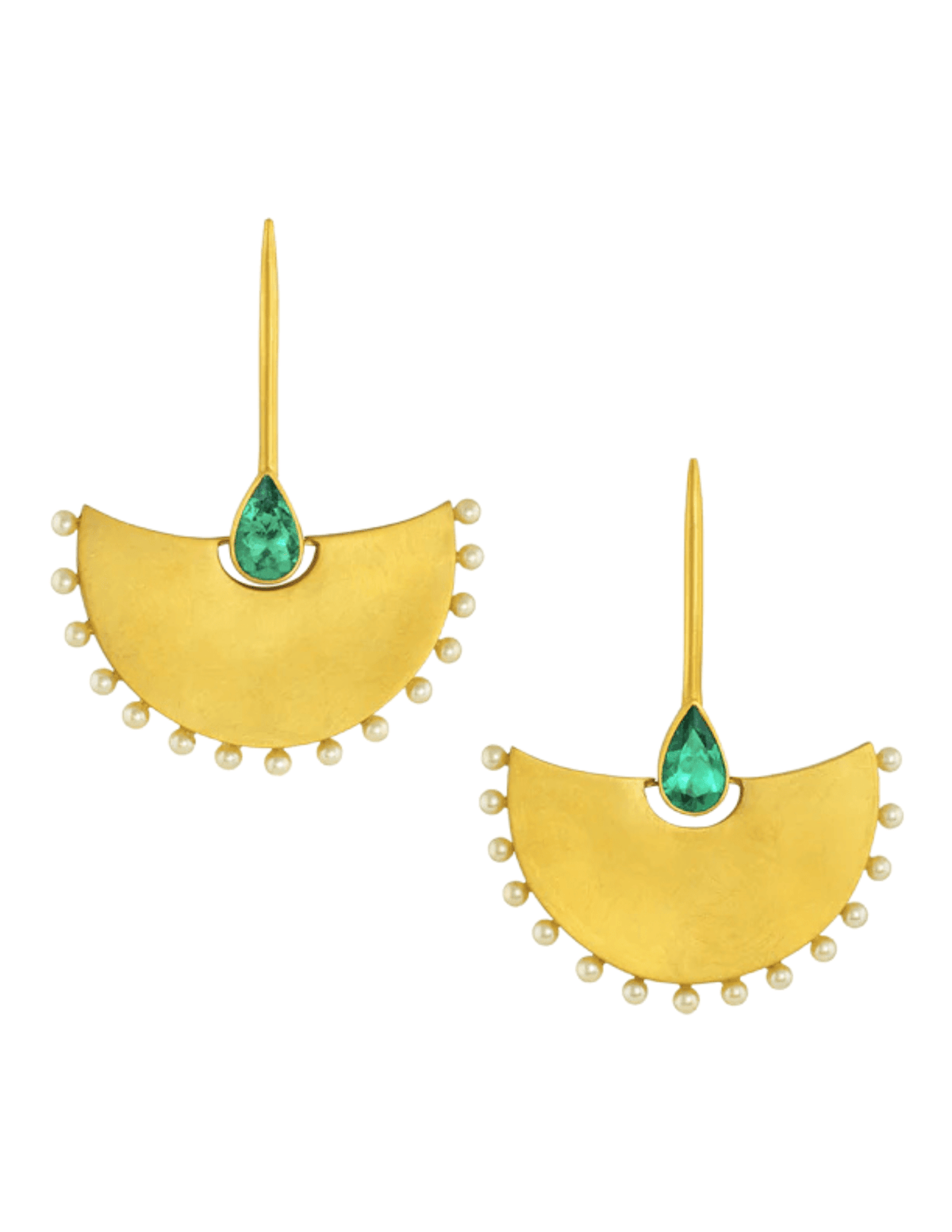 Austin Blaze Pearl Embellished Drop Fan Earrings