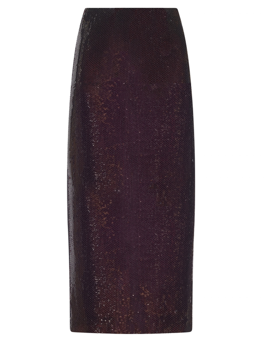 PRE-ORDER-L’AGENCE Makena Sequin Pencil Skirt in Dark Espresso