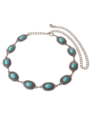Austin Blaze Turquoise Concho Coin Chain Belt
