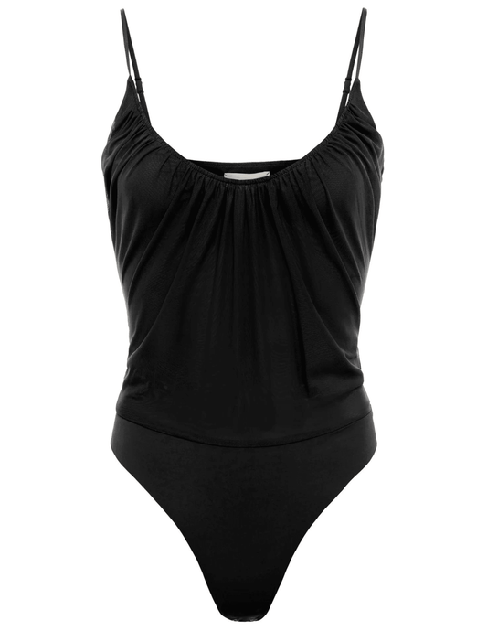 L'Agence Gelina Ruched Scoop-Neck Bodysuit