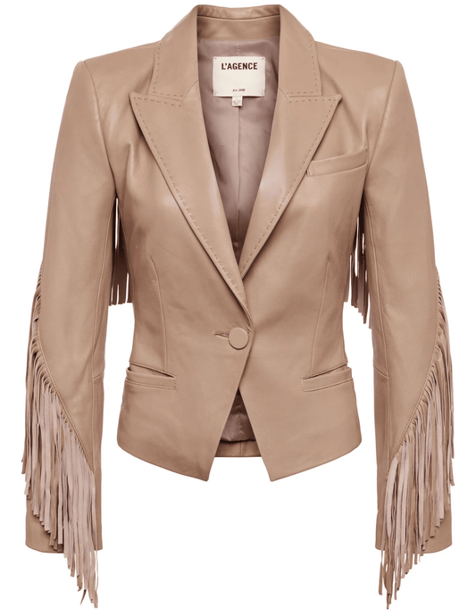 PRE-ORDER- L'Agence Vashti Fringe Leather Blazer