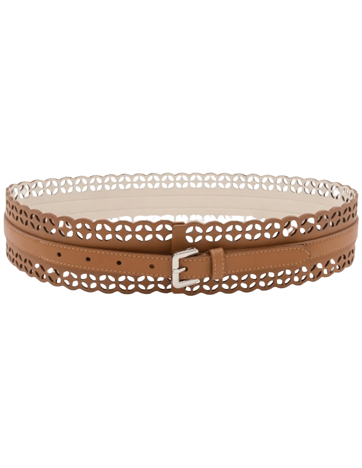 St. Barths La Robe Leather Laser-cut Waist Belt