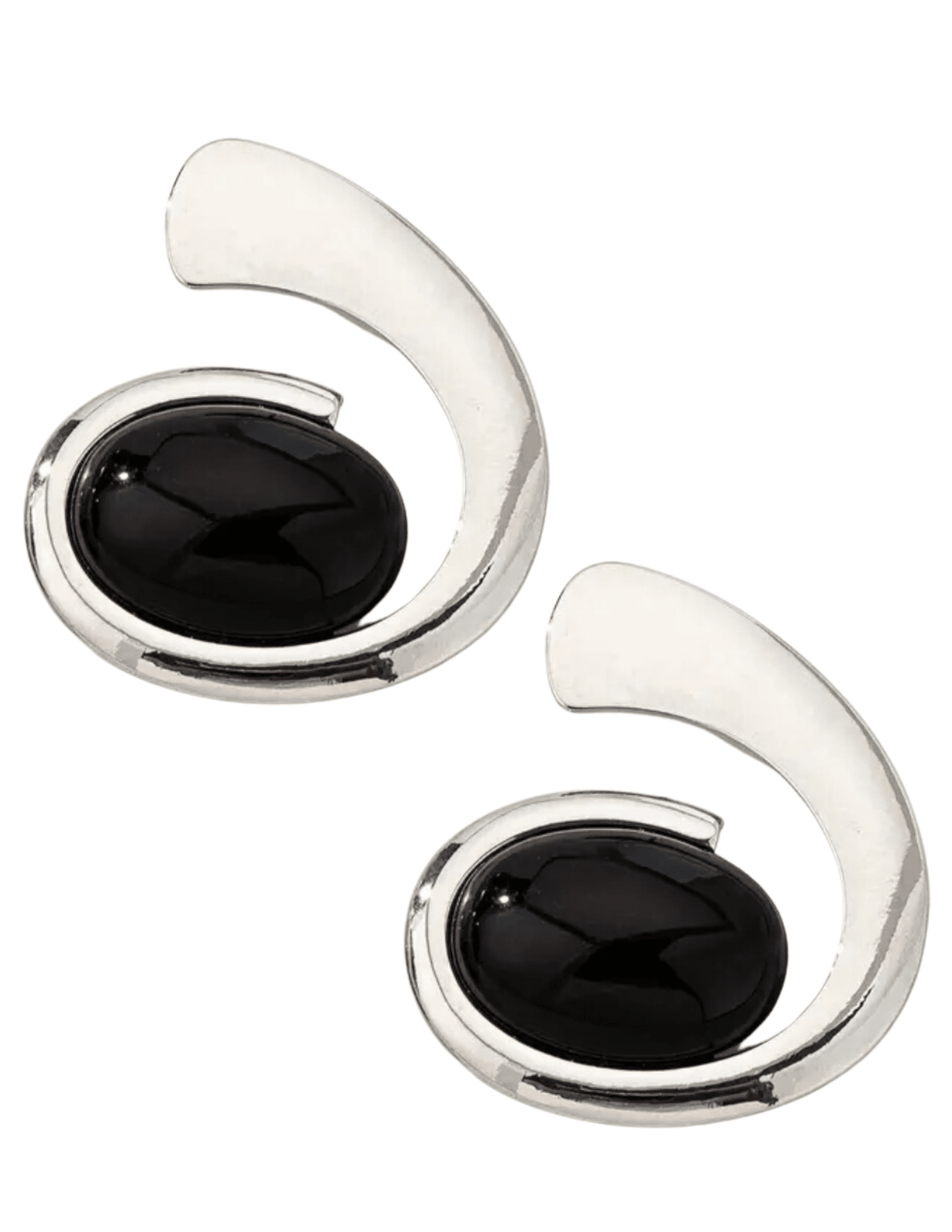 Fleur de Camélia Statement Oval Spiral Earring