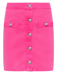 PRE-ORDER-L'Agence Kris Button Front Denim Mini Skirt