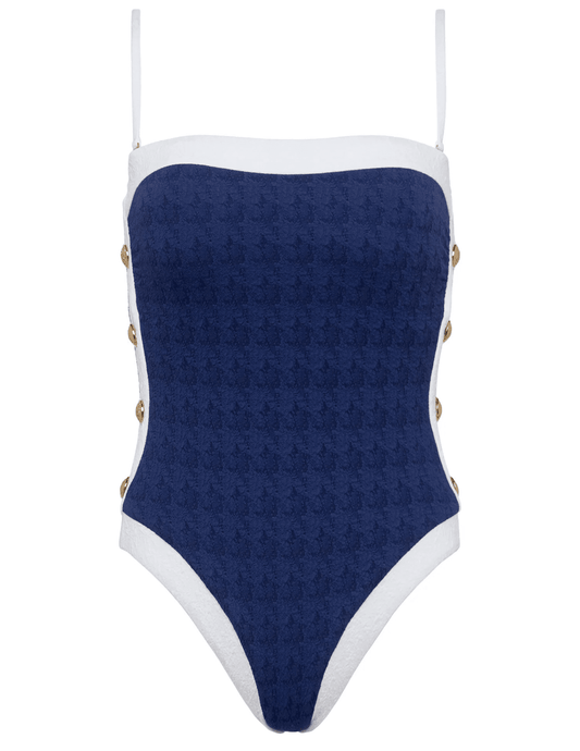 L'Agence Tory Square Neck One Piece Swimsuit