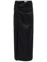 L'Agence Lilou Vegan Leather Twist Front Skirt