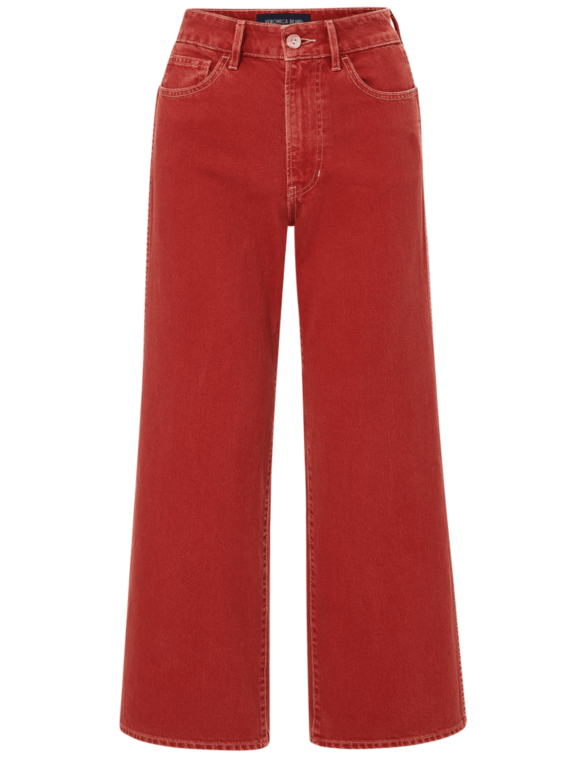 Veronica Beard Taylor Cropped High Rise Wide Leg Jeans