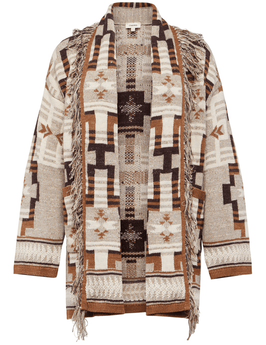 L'Agence - L'AGENCE Jair Jacquard Fringe Cardigan - Buy Online