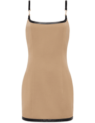 L'AGENCE Jettie Leather Trim Mini Dress