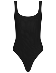 L'AGENCE Kalea Scoop Neck Mesh Bodysuit
