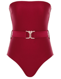 Zimmermann Lexi Belted Square Neck One Piece Swimsuit